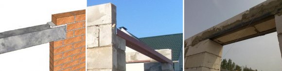 Монтаж деревянной, металлической или железобетонной перемычки