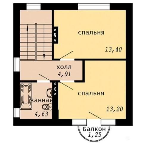 Проект дачного дома с мансардой - мансардный этаж