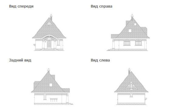 Проект дачного дома с мансардным этажом - общий вид